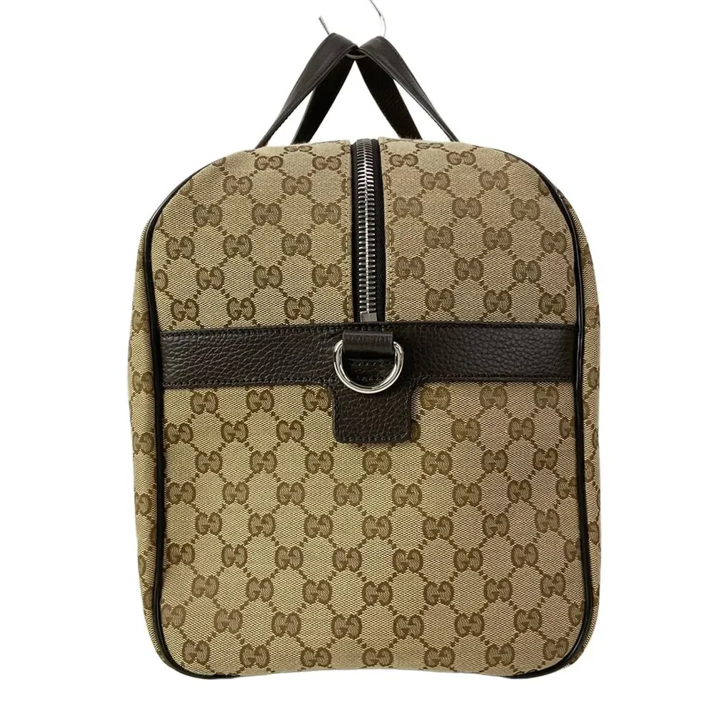 Gucci GG Boston Bag 449167 Beige Dark Brown Jacquard Leather